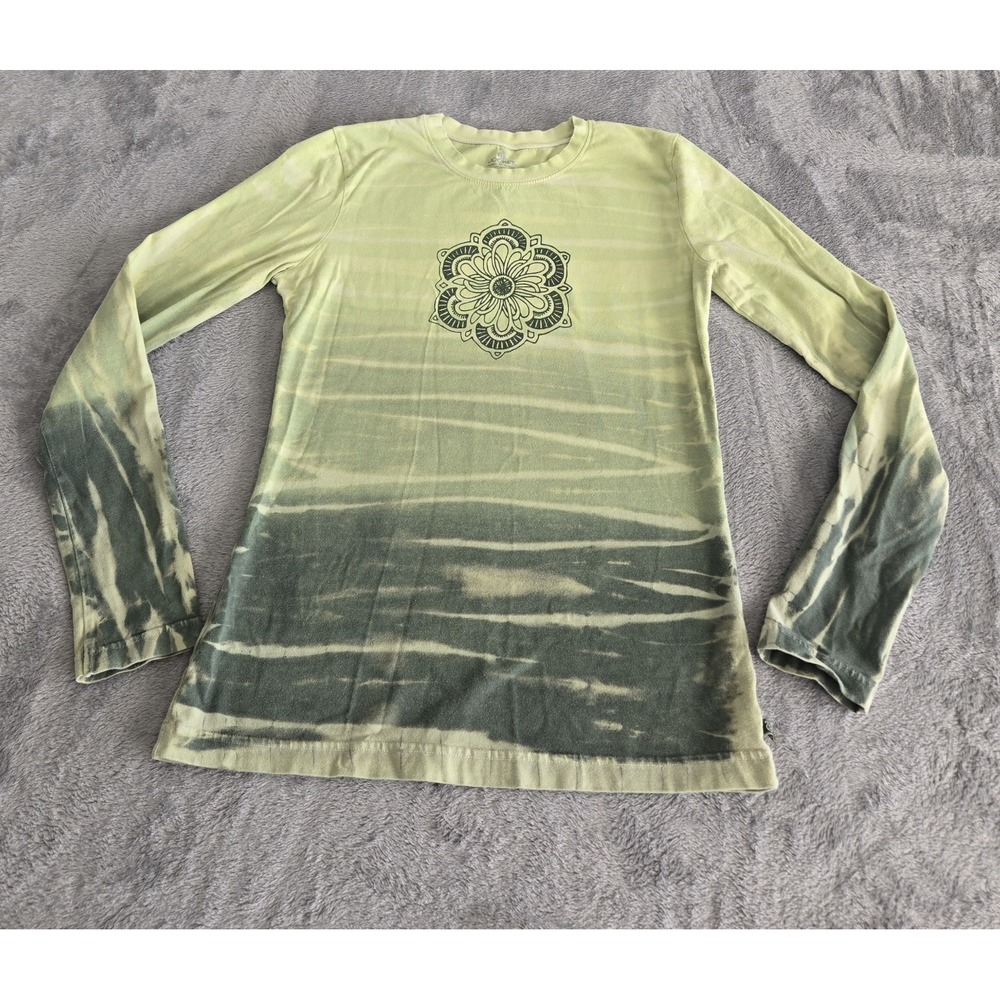 Jockey Long Sleeve Green Tie Dye Yoga Mandala Top
